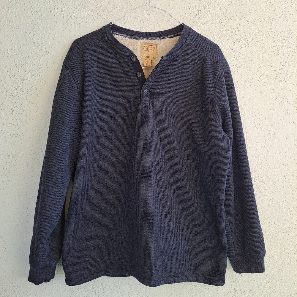 😃TELLURIDE CLOTHING COMPANY THERMAL FLEECE HENLEY